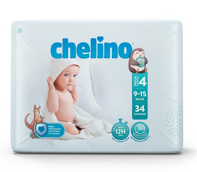 Chelino Pañal Love Talla 4 9-15 Kg 34 Unidades