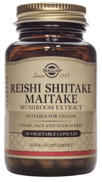 Solgar Mujer Rojo/Oscuro - Extracto De Setas Reishi, Shiitake Y Maitake (50 Cápsulas Vegetales) - Imagen 3