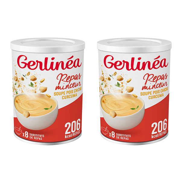 Gerlinéa Soupes Pois Chiche Curcuma - 16 repas - Lot de 2