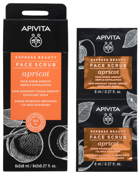 Apivita Express Beauty Gel De Exfoliación Suave Con Albaricoque 2x8ml