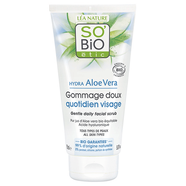 So'Bio Étic Hydra Aloe Vera Gommage Doux Visage Jus d'Aloe Vera Bio 150ml 3
