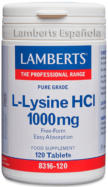 Lamberts L-Lisina HCI 1000mg 120 Tabletas