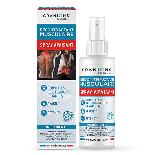 Granions Décontractant Musculaire Spray Apaisant - ARNICA + 5 Huiles essentielles -100mL