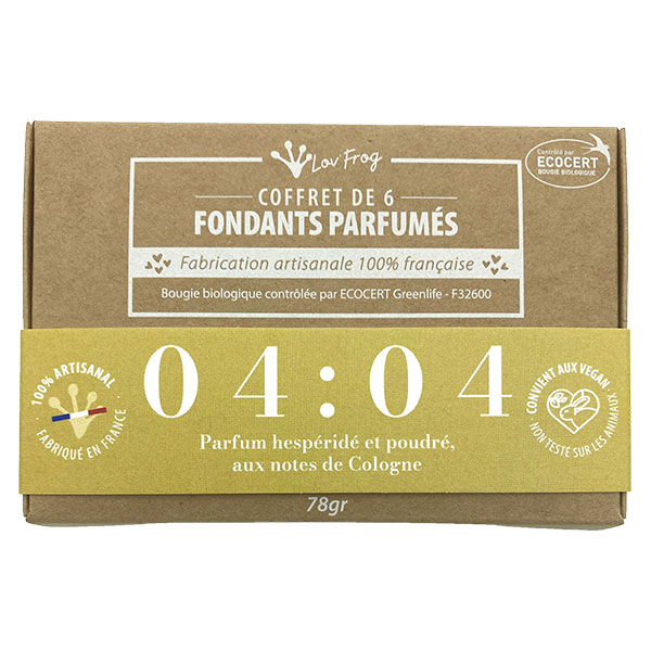 Coffret Fondant Parfumé Parfum d'Ambiance 04:04 Hespéridé Poudré Cologne Bio 6 unités