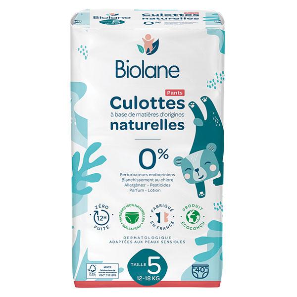 - Couches Culottes Naturelles Taille 5 - 12H - Zéro fuite - 40 unités