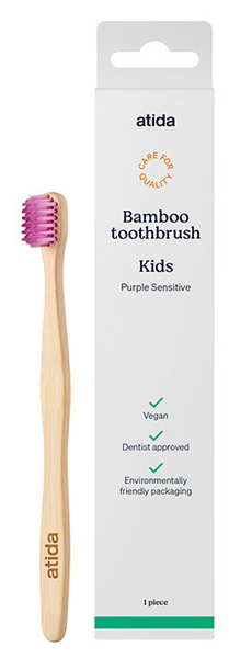 Atida Cepillo Dental Infantil Suave Bambú Rosa 1 Ud