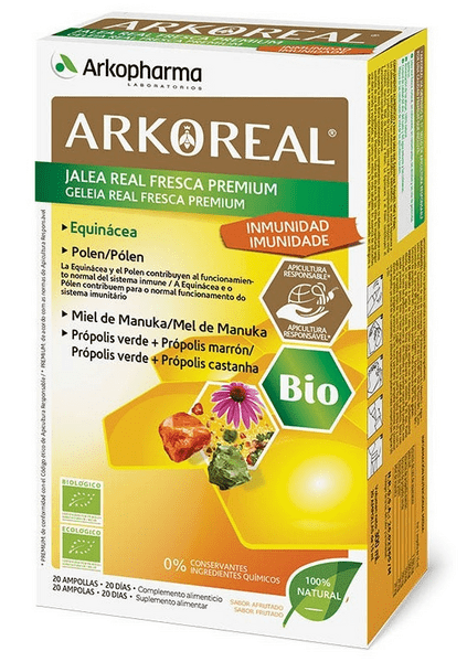Arkopharma Arkoreal Jalea Real Fresca Premium Inmunidad Bio 20 Ampollas