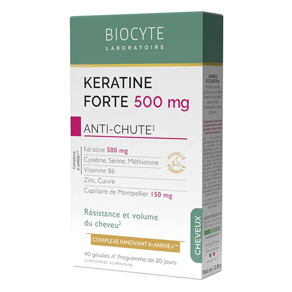 Kératine Forte 500mg Anti Chute Résistance du cheveu 40 gélules 3