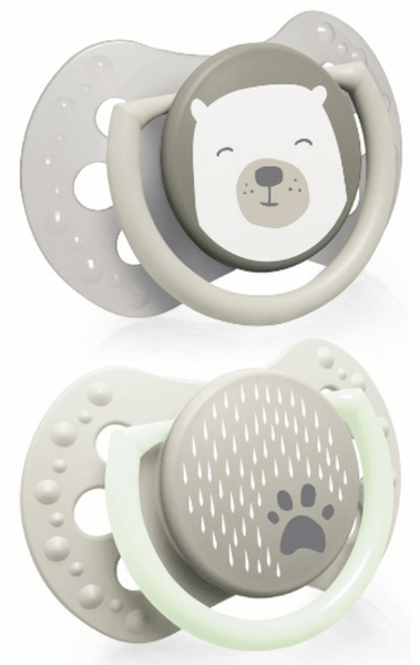 Lovi Mini Chupetes Dinámicos Buddy Bear Gris 0-2m 2 uds