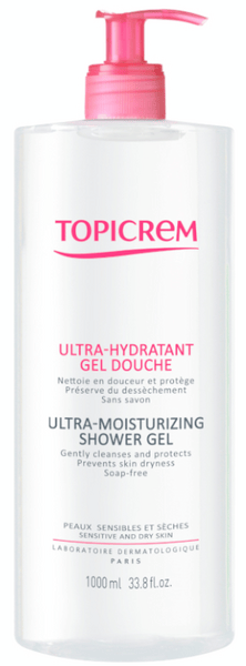 Topicrem Uh Body Gentle Cleansing Gel Gel Limpiador Suave Para Cara, Cuerpo Y Cabello 1000 Ml - Imagen 2