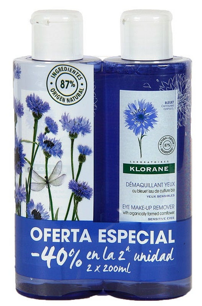 Klorane Duplo Loción Desmaquillante Ojos Sensibles 2x200ml