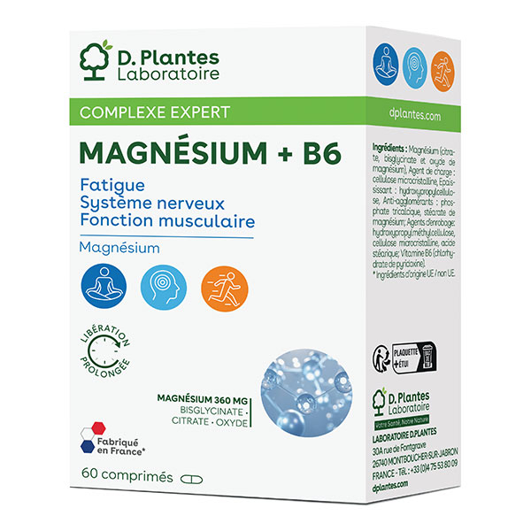 D Plantes Magnésium + vitamine B6 - 60 comprimés