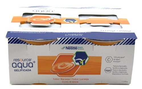 Nestle Resource Agua Gelificada Sabor Naranja 4X125 Gr