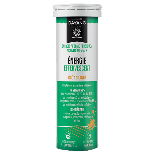 Énergie Effervescent Goût Orange 20 comprimés