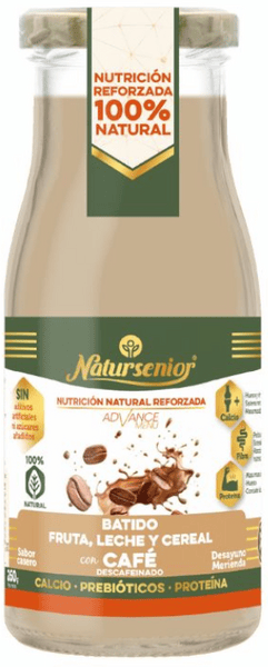 Natursenior Desayuno Frutas, Leche y Cereal con Proteína + Fibra + Calcio Sabor Café 260 gr