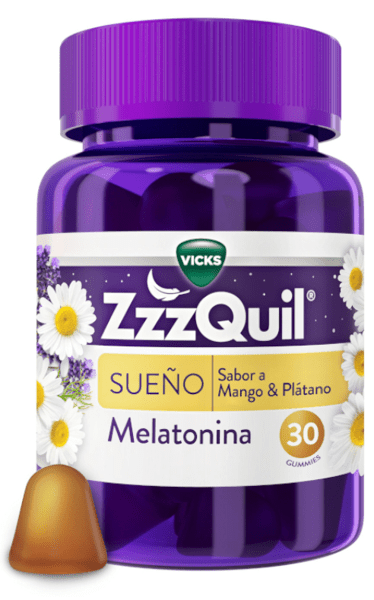 ZzzQuil Sueño Melatonina Dormir Mango y Plátano 30 Gummies