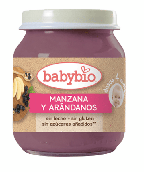 babybio tarrito manzana y arandanos 4m 130 gr