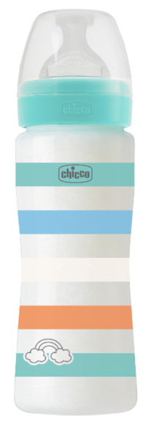 Chicco Biberón WellBeing Flujo Rápido Verde +4m 330 Ml