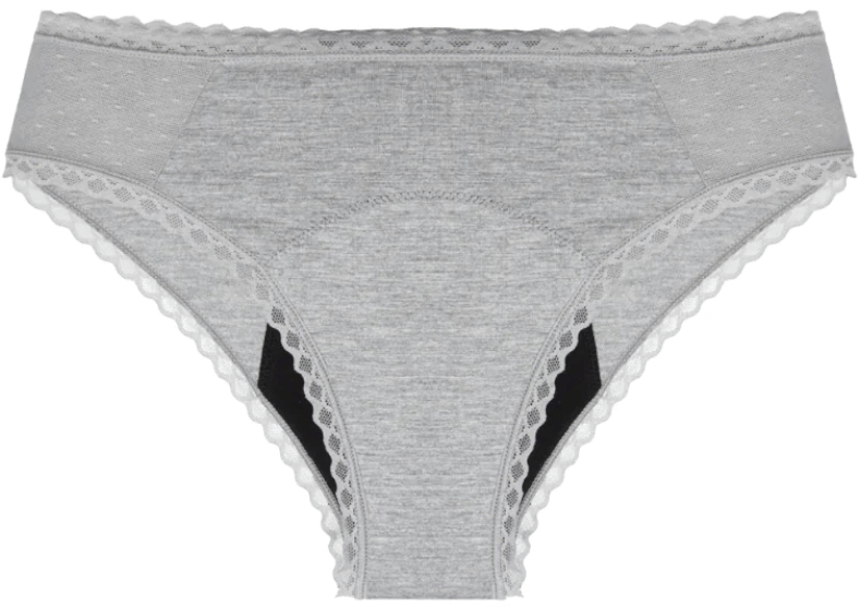 MyAlma Braguita Menstrual 100% Algodón Orgánico y Bambú XS Gris