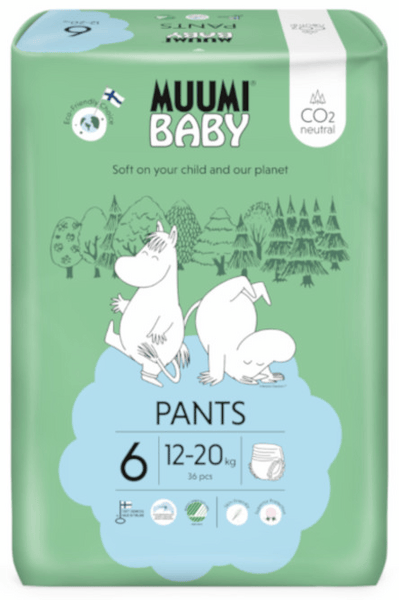 Moomin Baby Braga Pañales Talla 6 (12-20 kg) 36 uds
