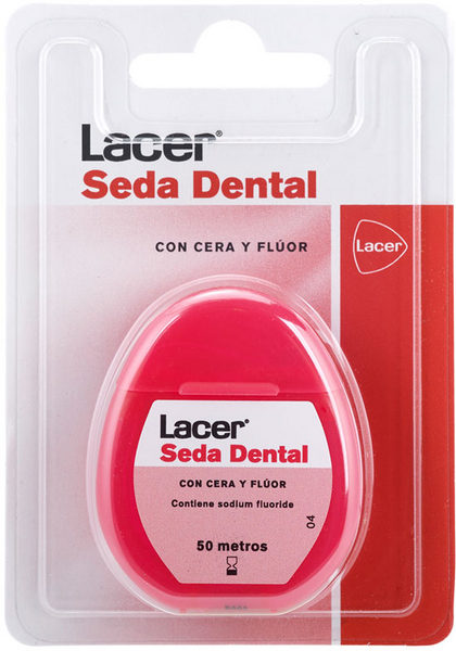 Lacer Seda Dental Con Cera Y Flúor 50 Metros