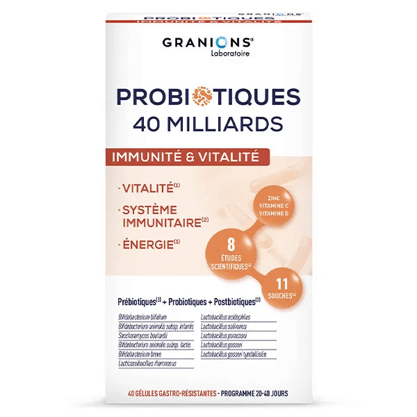 Probiotiques 40 Milliards Immunité Vitalité Énergie 40 Gélules 2