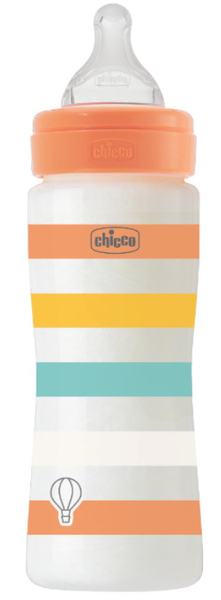 Chicco Biberón WellBeing Flujo Rápido Naranja +4m 330 Ml