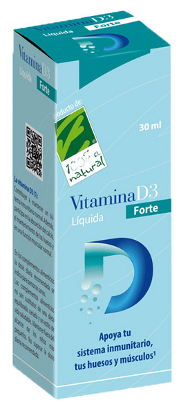 100% Natural 10 X Vitamina D3 Líquida Forte 30 Ml - Imagen 2