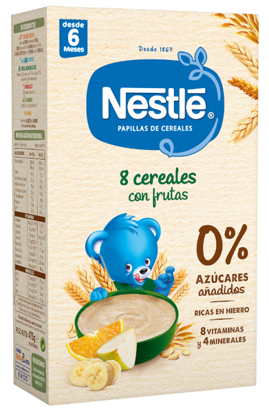 Nestlé 8 Cereales Con Frutas +6m 475 Gr
