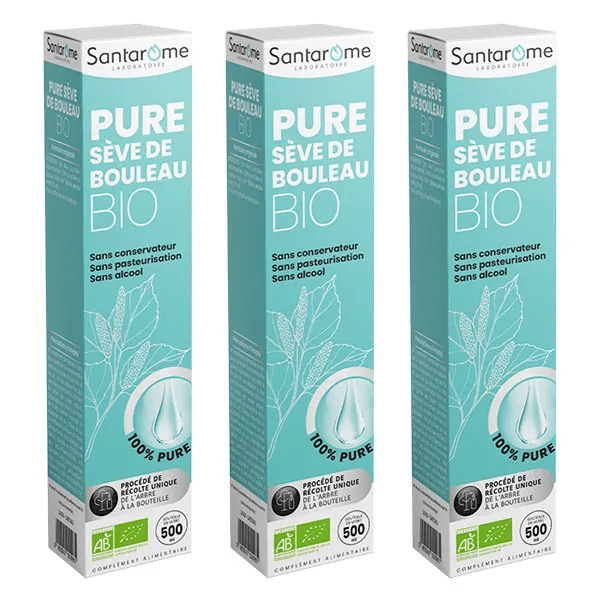 Santarome Pure Sève de Bouleau Bio Détox Lot de 3 x 500 ml