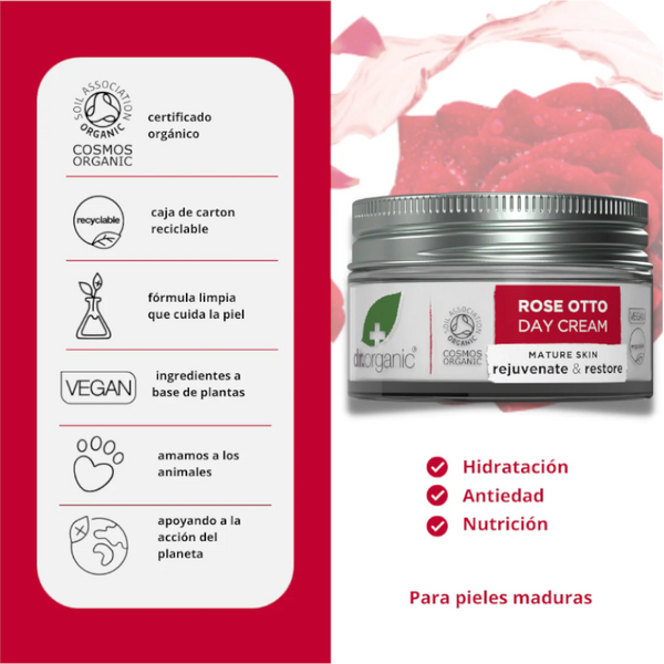 Dr. Organic Crema De Día Rosa Damascena