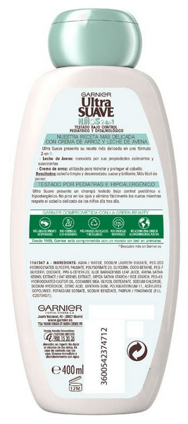Garnier Crema Original Remedies Ultra Suave 2 En1 Niños Champú 400Ml