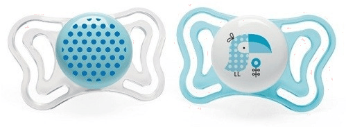 Chicco Chupete Physio Light Silicona 2-6m Pájaro Lila y Lunares Rosas 2 uds