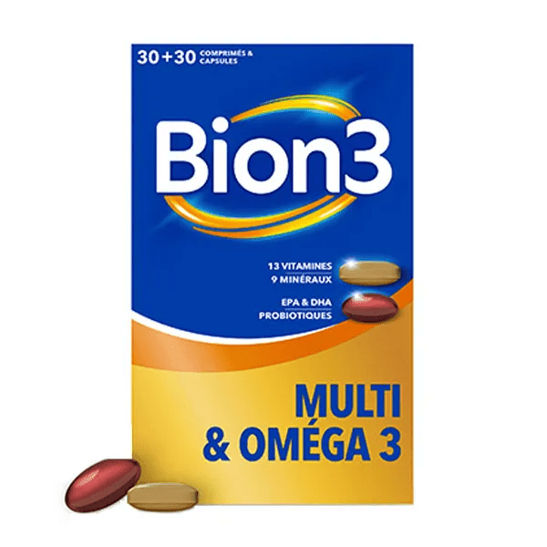 Bion3 Multi et Oméga 3 avec des probiotiques 30 comprimés + 30 capsules