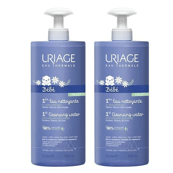 Bébé 1ère Eau Nettoyante Apaisante Visage Corps Lot de 2 x 1L
