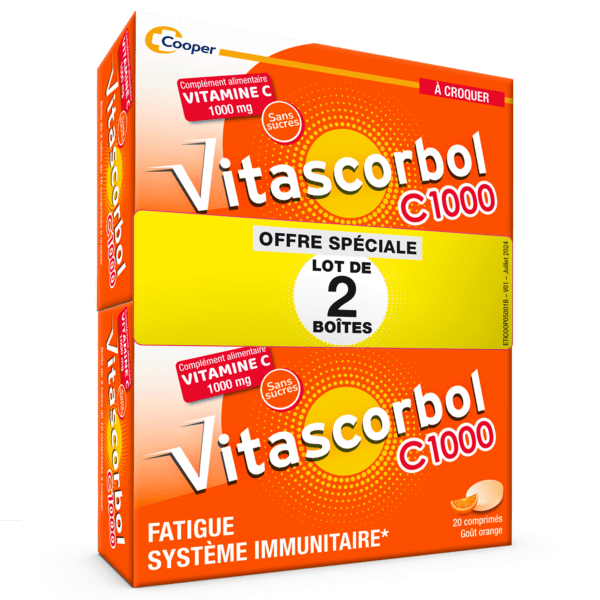 C1000 A Croquer Complément alimentaire Vitamine C 2x20 comprimés 5