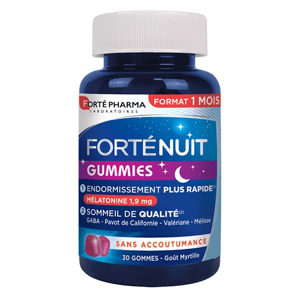 FortéNuit Gummies Mélatonine 1,9 mg Plantes GABA Sommeil 30 gommes 4