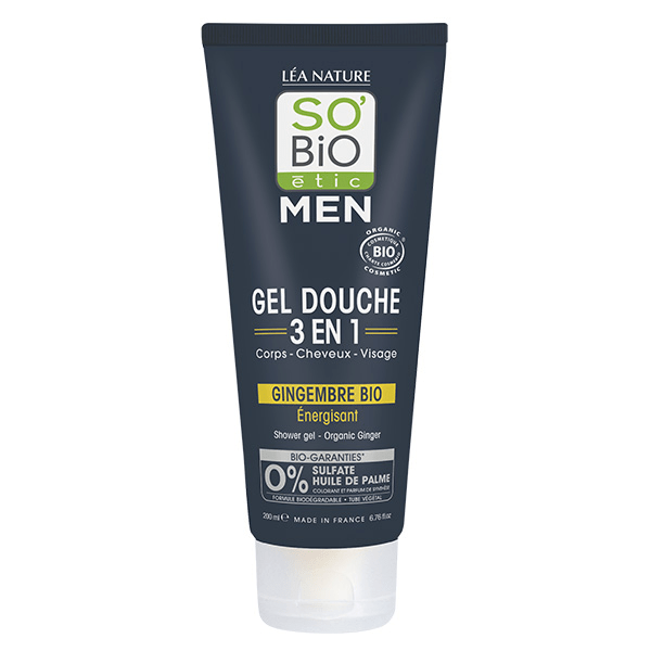 So'Bio Étic Men Gel Douche 3 en 1 Gingembre Bio 200ml 2