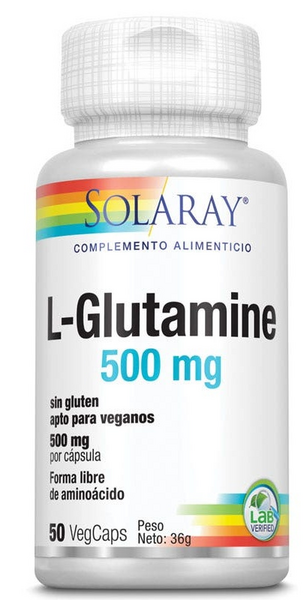 Solaray L-Glutamina 500mg 50 Cápsulas Vegetales