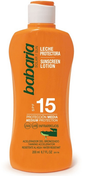 Babaria Leche Protector Solar SPF15 Aloe 200 ml