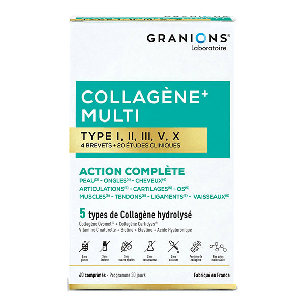 Granions - Multi Collagène + 5 Types de Collagène - 20 études cliniques - 1 mois 3