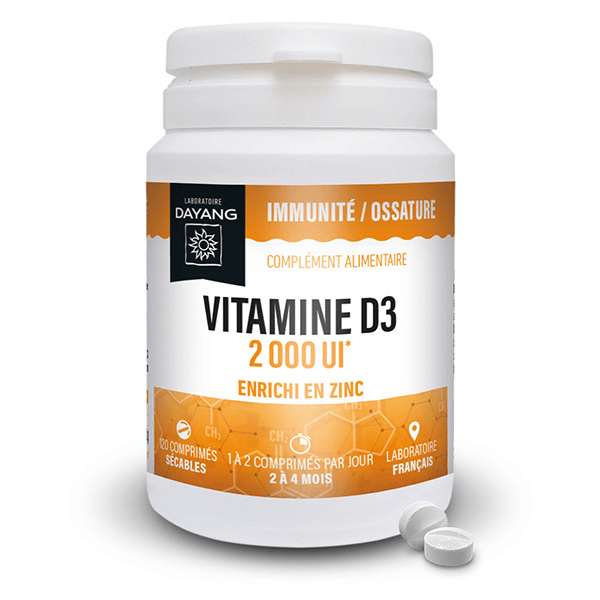 Vitamine D3 2000 UI + Zinc 120 cpr