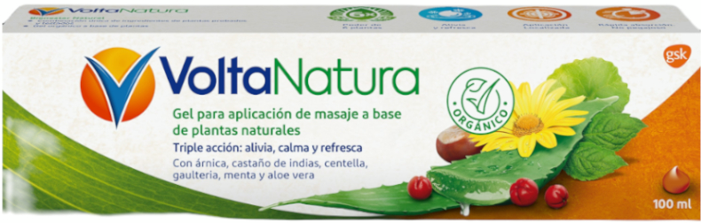 Voltanatura Gel Masaje Triple Acción Plantas Naturales 100 Ml