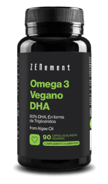 ZENement Omega 3 Vegano 80% DHA de Aceite de Algas 90 Perlas Veganas