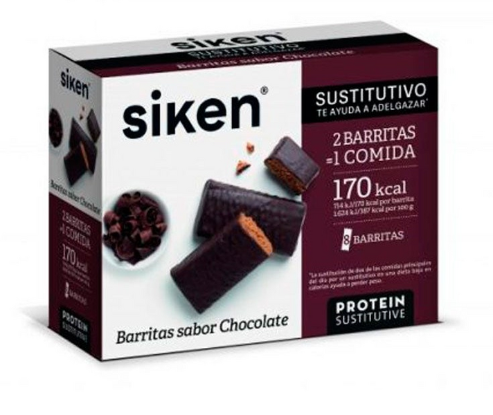 Siken Sustitutivo Barrita Chocolate 8 Unidades