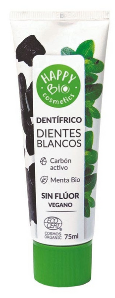 Happy Bio Dentífrico Dientes Blancos Carbón Activo 75 Ml