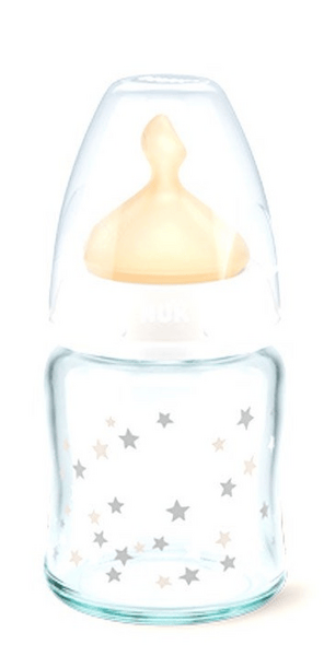 Nuk Biberón First Choice+ Cristal Tetina Látex Talla M 0-6m Blanco 120 ml