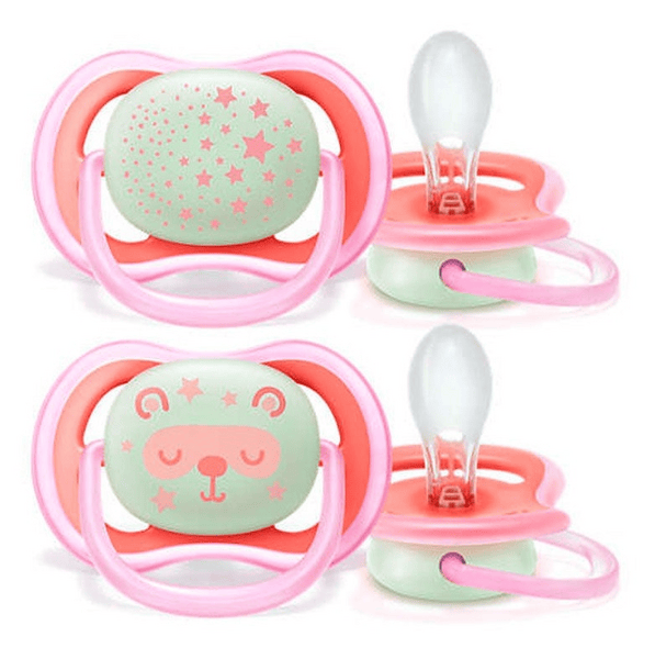 Avent Chupete Ultra Air Night 6-18m Rosa 2 uds