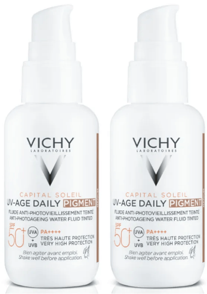 Vichy Capital Soleil UV Age Fluido Fotoprotector Diario Color Medium SPF50+ 2x40 ml