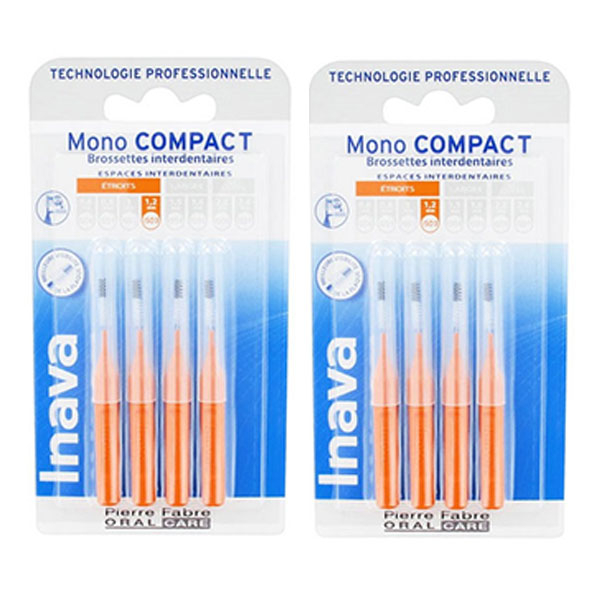 Brossettes 1.2mm Mono Compact Espaces Étroits Orange 4 unités - Lot de 2
